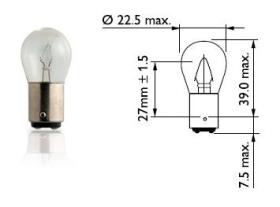 Philips 12401CP - LAMPARA STOP P22 CP 12V 15W BA15S