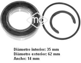 Metalcaucho 05760 - RODAMIENTO TRANSMISION RENAULT