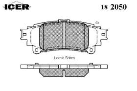 Icer 182050000 - PASTILLAS DE FRENO TRASERAS