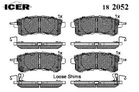 Icer 182052000 - PASTILLAS DE FRENO TRASERAS
