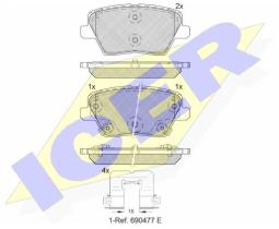 Icer 182318 - PASTILLAS DE FRENO TRASERAS